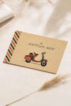 Πρόσκληση Βάπτισης με Σχέδιο Vintage Vespa