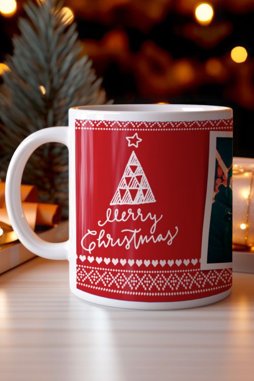 Κούπα Χριστουγεννιάτικη με Φωτογραφία, Holly Jolly