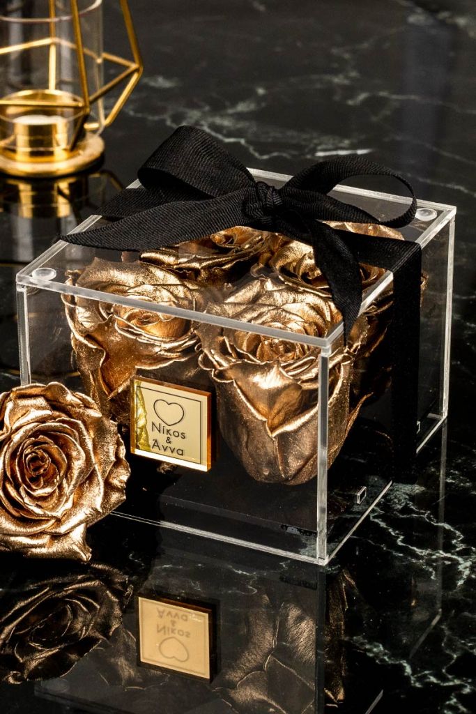 Παντοτινά Τριαντάφυλλα, Forever Roses Gold Love - Παντοτινά Αποχυμωμένα ...