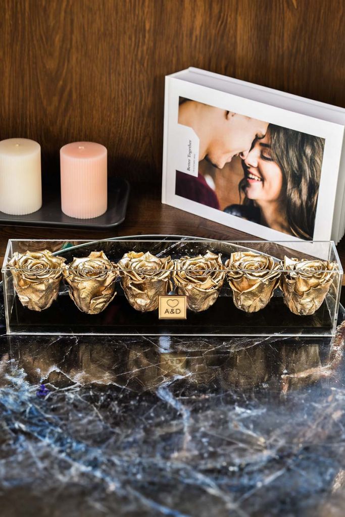 Παντοτινά Τριαντάφυλλα σε Χρυσό Χρώμα, Forever Roses Gold Exclusive ...