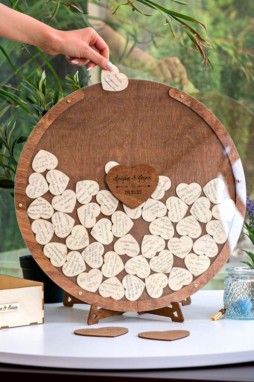 Premium Ξύλινο Ευχολόγιο, love Circle, Προσωποποιημένο