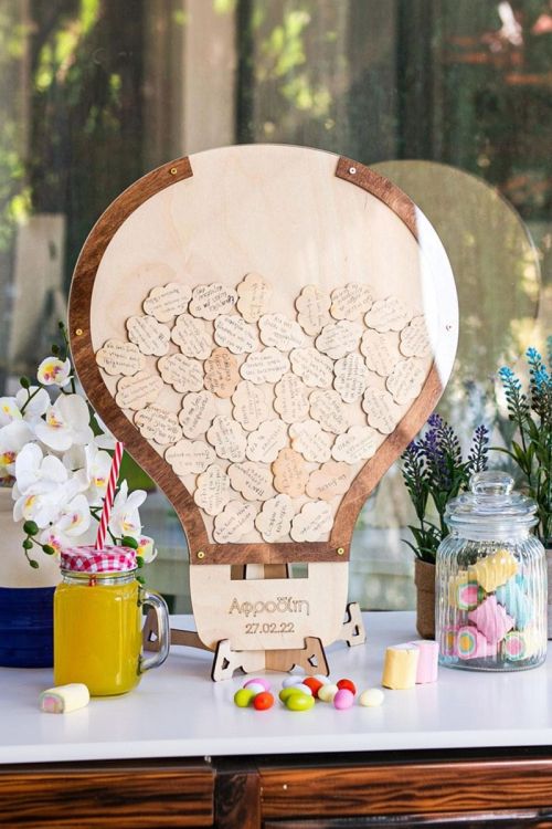 Premium Ξύλινο Ευχολόγιο, Lovely Balloon, Προσωποποιημένο