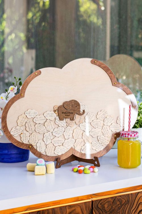 Premium Ξύλινο Ευχολόγιο, Cloud Elephant, Προσωποποιημένο