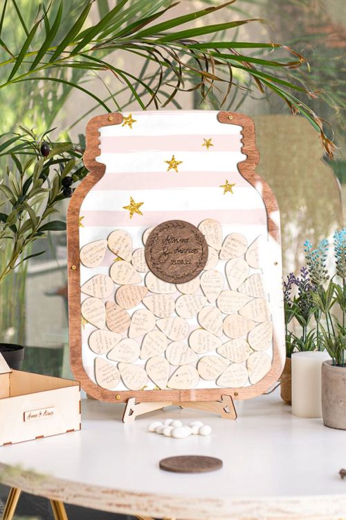 Premium Ξύλινο Ευχολόγιο, Stars Jar, Προσωποποιημένο