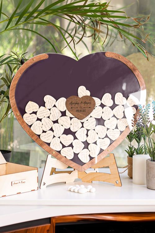 Premium Ξύλινο Ευχολόγιο, Fine Heart, Προσωποποιημένο