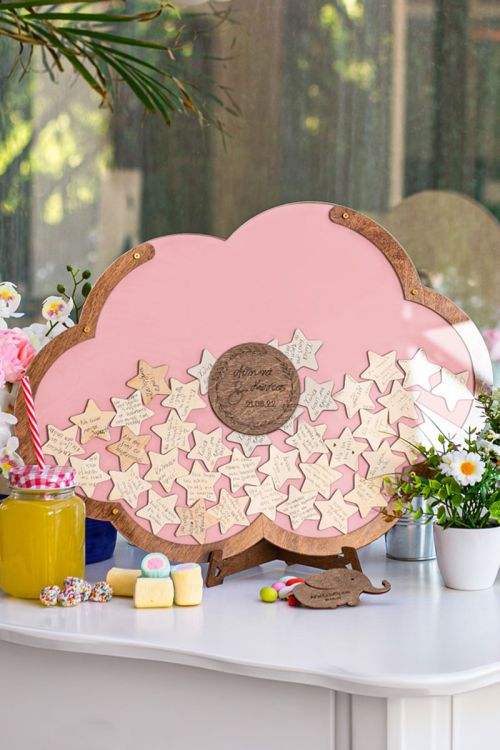 Premium Ξύλινο Ευχολόγιο, Pink Cloud, Προσωποποιημένο