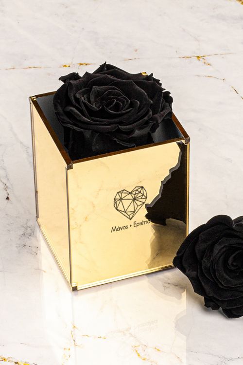 Παντοτινά Τριαντάφυλλα, Forever Black Rose Mirror - Geometric Heart