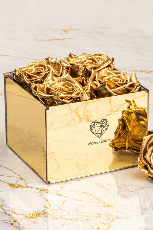 Παντοτινά Τριαντάφυλλα, Forever Gold Rose Mirror - Geometric Heart