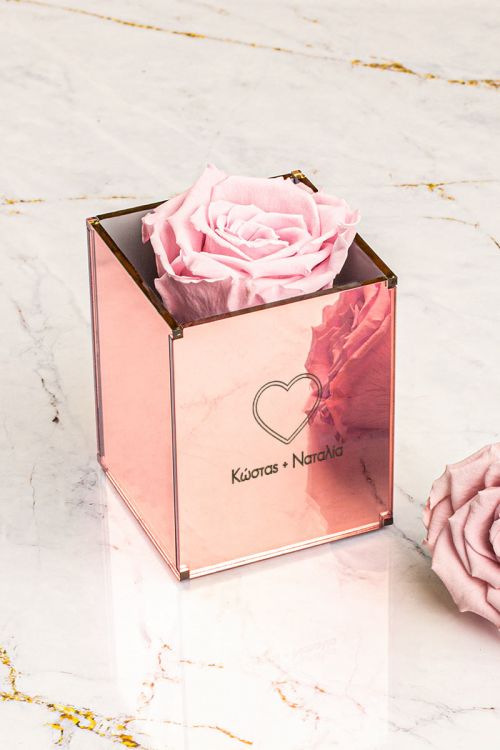 Παντοτινά Τριαντάφυλλα, Forever Rose Pink Gold - Heart