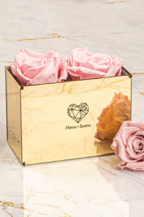 Παντοτινά Τριαντάφυλλα, Forever Pink Rose Mirror - Geometric Love