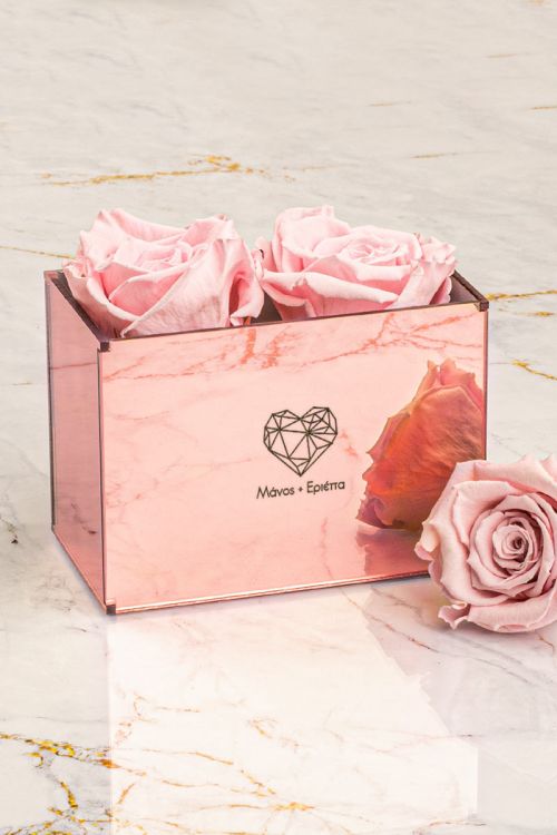Παντοτινά Τριαντάφυλλα, Forever Rose Pink Gold - Geometric Love