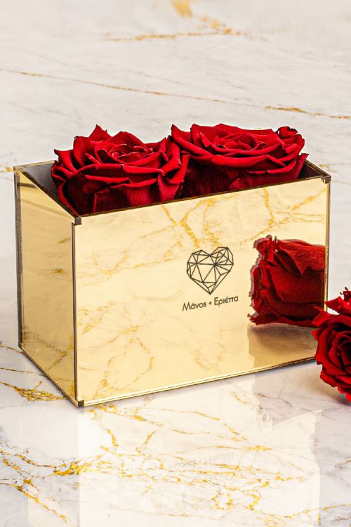 Παντοτινά Τριαντάφυλλα, Forever Red Rose Mirror - Geometric Heart