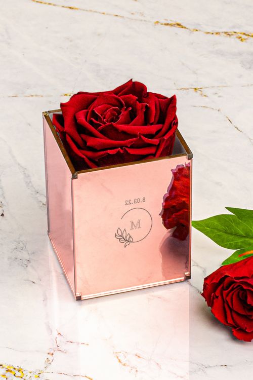 Παντοτινά Τριαντάφυλλα, Forever Rose Pink Gold - Monogram
