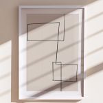 Line Art Black Abstract No73 Premium Poster