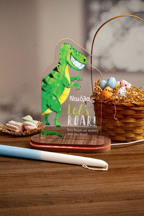 Φωτιστικό Led με Δώρο Λαμπάδα, Roar Dino