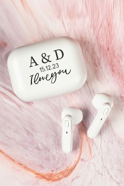 Earbud Bluetooth Handsfree Ακουστικά με Θήκη Φόρτισης & Σχέδιο Love Date