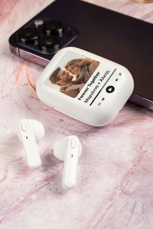 Earbud Bluetooth Handsfree Ακουστικά με Θήκη Φόρτισης & Σχέδιο Forever Together