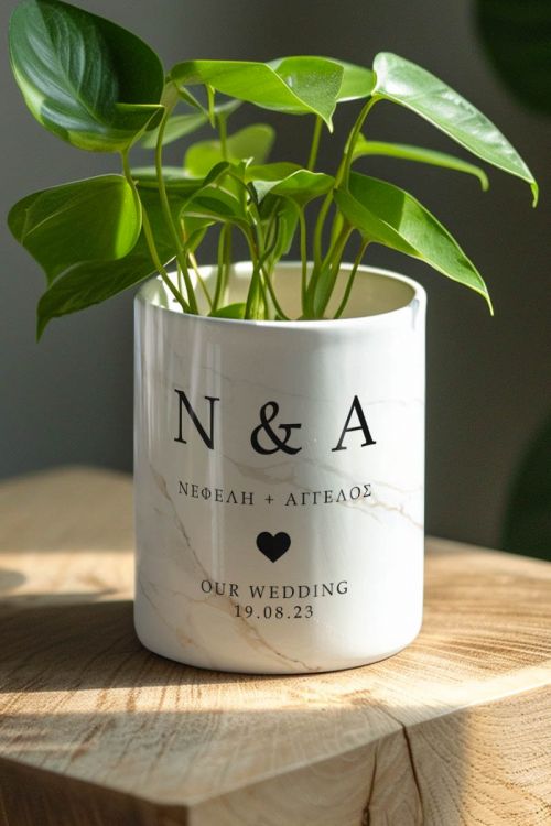 Κασπώ Προσωποποιημένο με Σχέδιο Wedding Heart