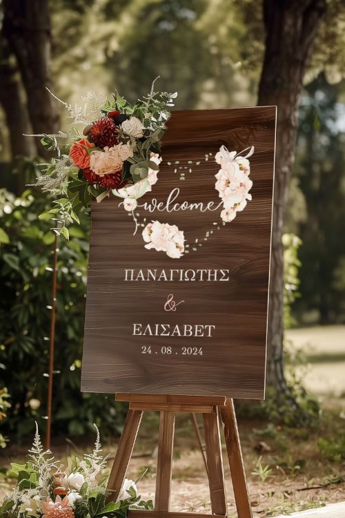 Επιγραφή Καλωσορίσματος Γάμου με Σχέδιο Always Together