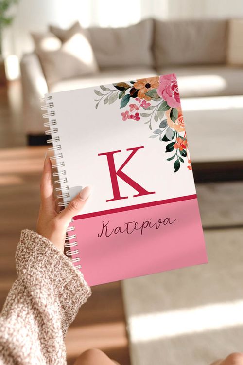 Τετράδιο Σπιράλ Α4 με Θέματα, Όνομα & Τίτλο, Colorful Blossom