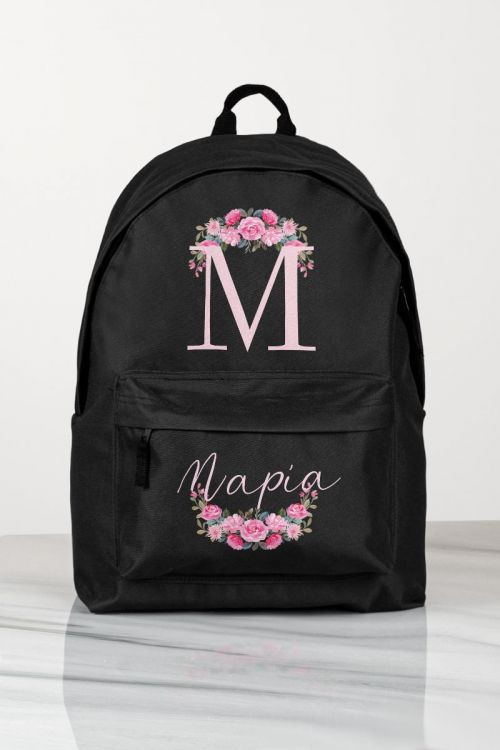 Σχολική Τσάντα Δημοτικού, Μαύρο Χρώμα, Cute Floral