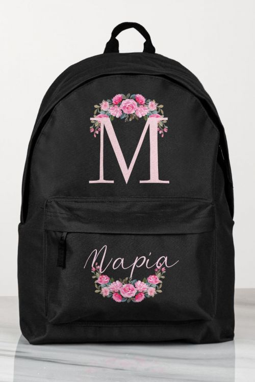 Σχολική Τσάντα Δημοτικού, Μαύρο Χρώμα, Cute Floral