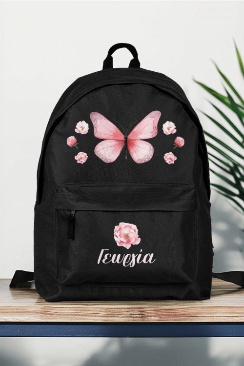 Σχολική Τσάντα Δημοτικού, Μαύρο Χρώμα, Cute Butterfly