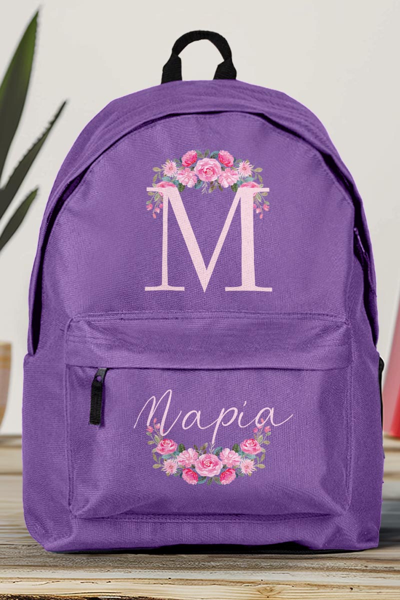 Σχολική Τσάντα Δημοτικού, Μωβ Χρώμα, Cute Floral