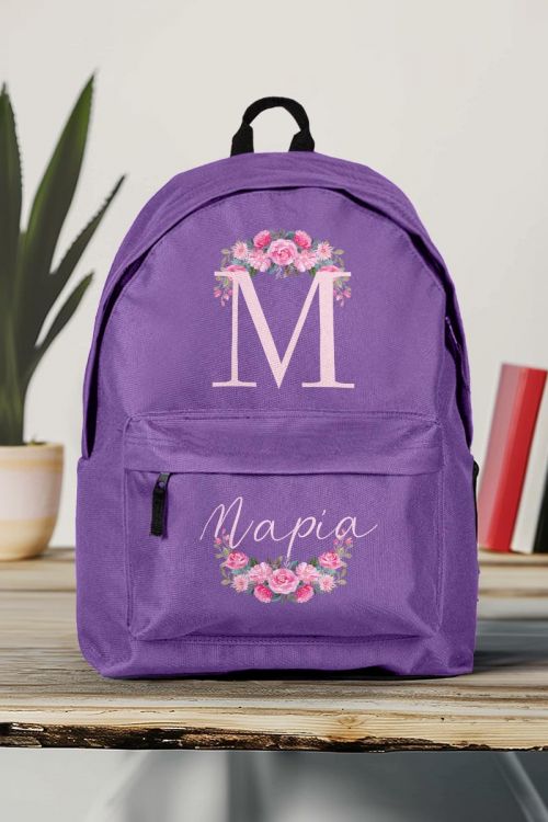 Σχολική Τσάντα Δημοτικού, Μωβ Χρώμα, Cute Floral