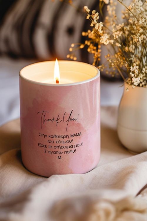 Αρωματικό Κερί, Χειροποίητο με Άρωμα Vanilla Cream, Pink Mom