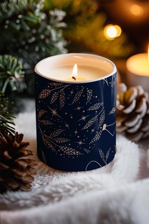 Αρωματικό Κερί, Χειροποίητο με Άρωμα Vanilla Cream, Blue Xmas