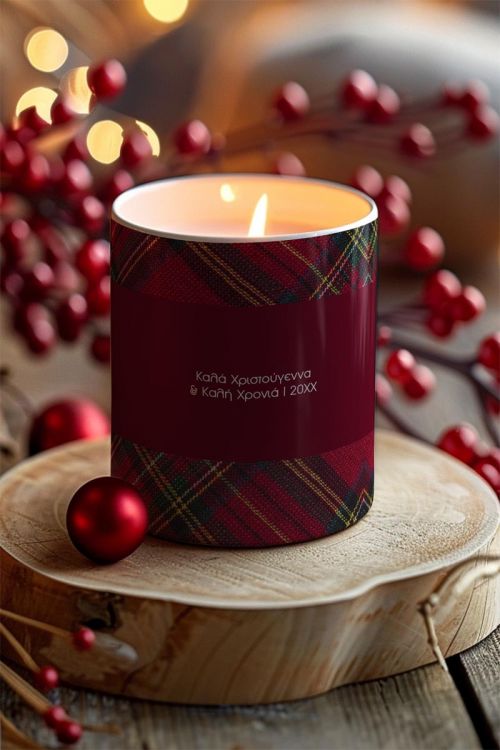 Αρωματικό Κερί, Χειροποίητο με Άρωμα Vanilla Cream, Xmas Spirit
