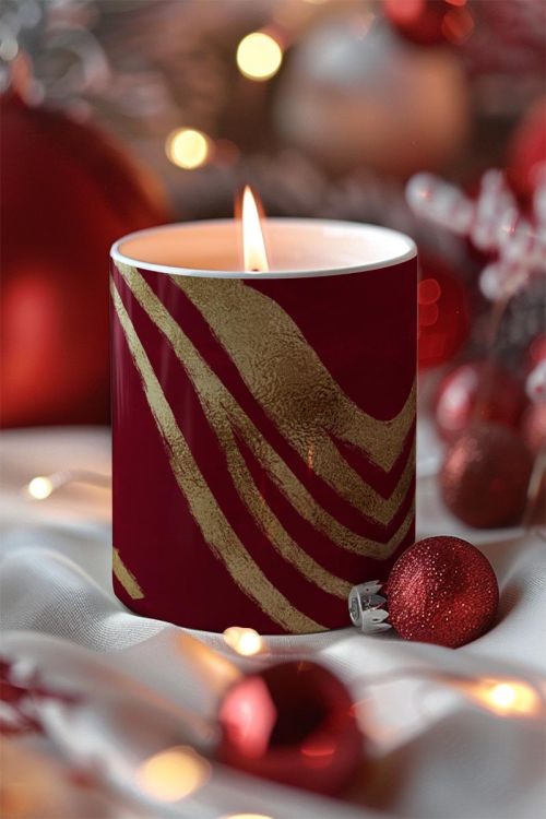 Αρωματικό Κερί, Χειροποίητο με Άρωμα Vanilla Cream, Gold Decor