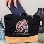 Δώρο για Νονά, Μαύρο Τσαντάκι & Νεσεσέρ Καλλυντικών με Φελλό