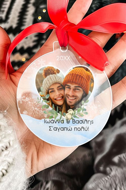 Στολίδι Χριστουγεννιάτικου Δέντρου με Φωτογραφία, Snowy