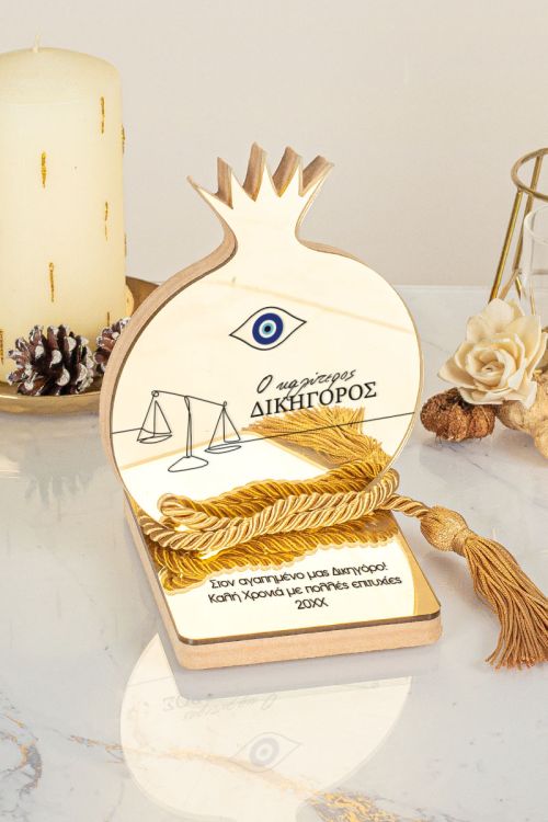 Premium Πρωτότυπο Γούρι με Σχήμα Ρόδι, Δώρο για Δικηγόρους