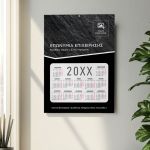 Ημερολόγιο 2025 Μονόφυλλο με Προσωποποίηση για Επιχειρήσεις