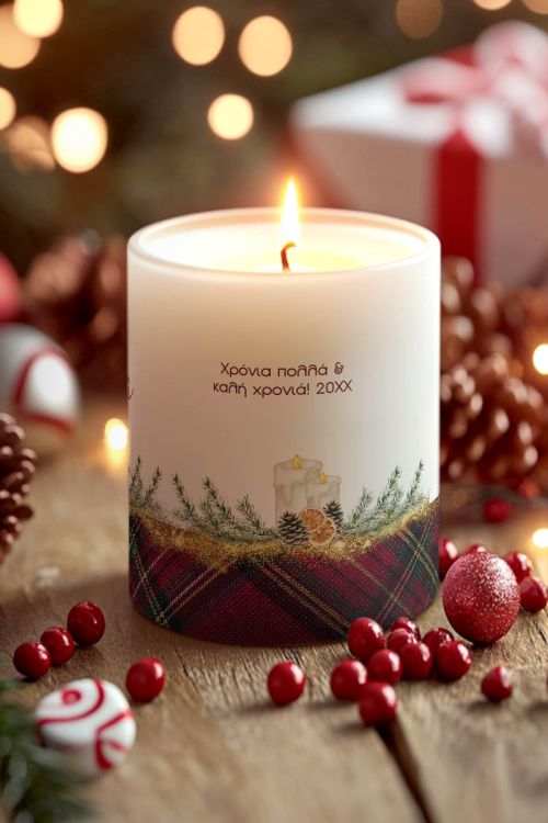 Κερί με Όνομα και Άρωμα Vanilla Cream, Χριστουγεννιάτικο Δώρο