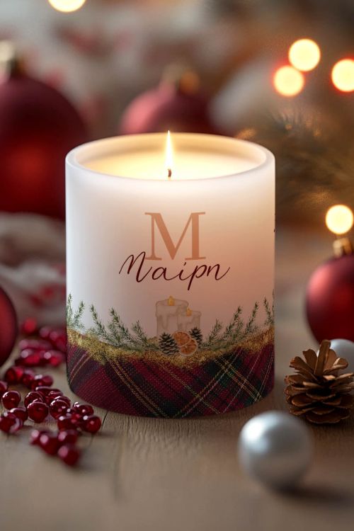Κερί με Όνομα και Άρωμα Vanilla Cream, Χριστουγεννιάτικο Δώρο