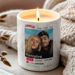 Σετ 2 Κεριά Matching Προσωποποιημένα με Φωτογραφίες