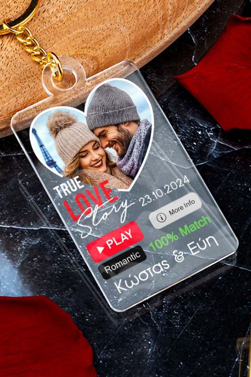 Μπρελόκ Κλειδιών Plexi με Φωτογραφία σε Σχήμα Καρδιά