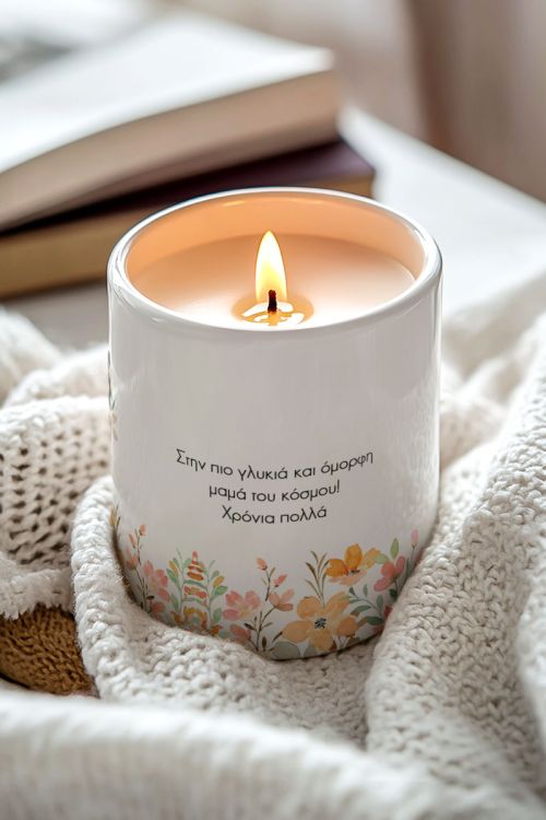 Χειροποίητο Κερί με Άρωμα Vanilla Cream, Δώρο για την Μαμά