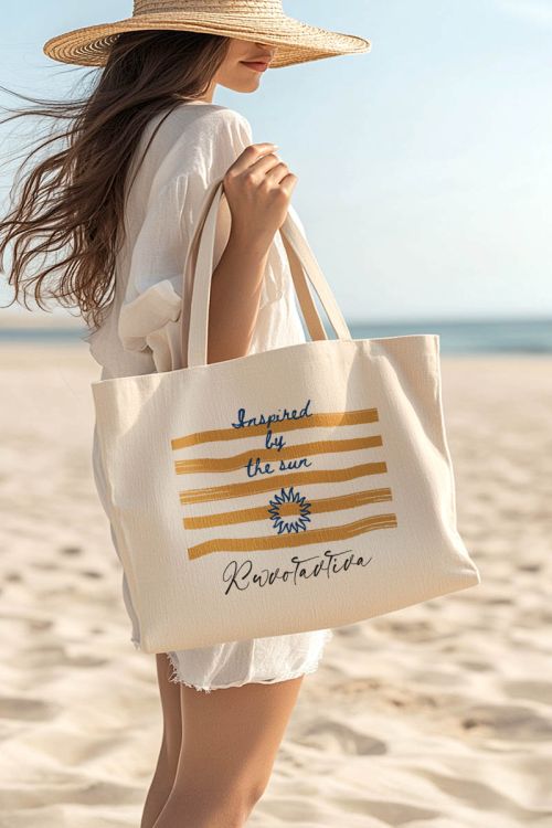 Βαμβακερή Tote Bag Παραλίας, Κομψό Δώρο για Εκείνη