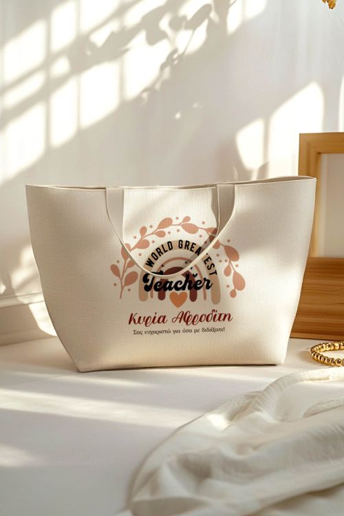 Tote Bag με Αφιέρωση, Πρακτικό & Όμορφο Δώρο για Δασκάλα