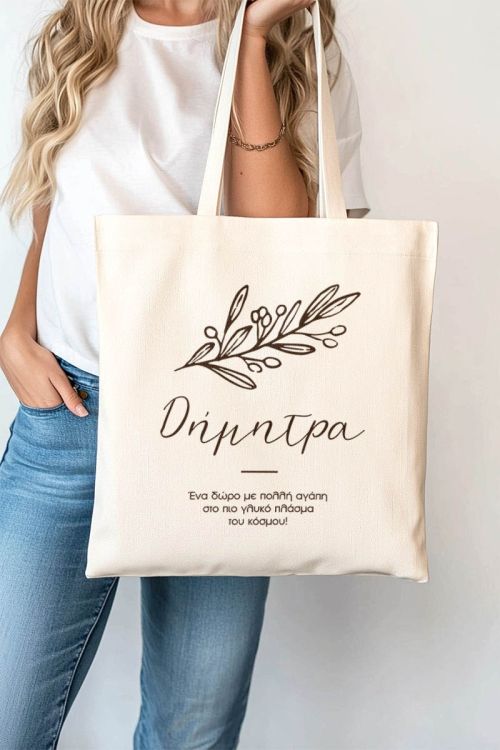 Υφασμάτινη Τσάντα με Όνομα και Αφιέρωση, Δώρο για Γυναίκα