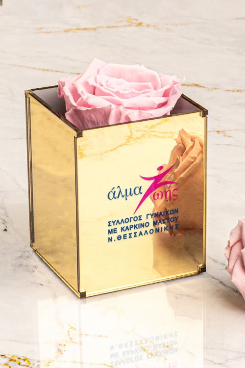 Άλμα Ζωής – Forever Rose Ροζ σε Κουτί Golden Mirror