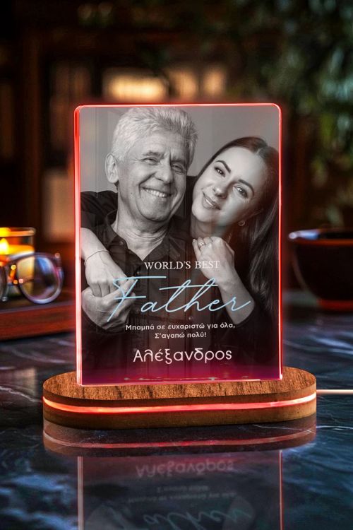 Φωτιστικό Led Επιτραπέζιο με Φωτογραφίες, Δώρο για Πατέρα