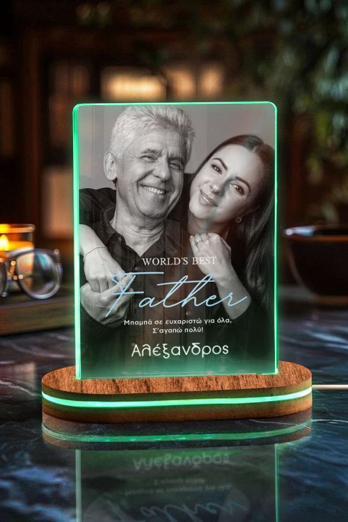 Φωτιστικό Led Επιτραπέζιο με Φωτογραφίες, Δώρο για Πατέρα