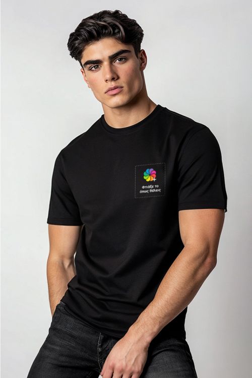 Sol's Imperial Ανδρικό T-Shirt | Μαύρο με Εκτύπωση στο Στήθος
