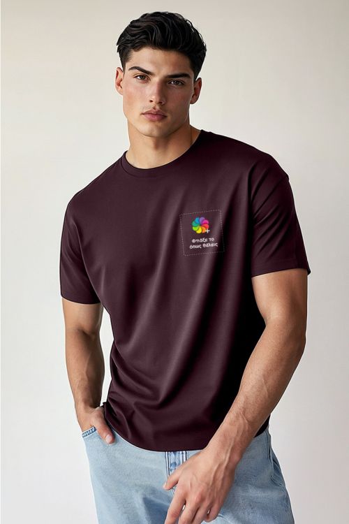 Sol's Imperial Ανδρικό T-Shirt | Μπορντώ με Εκτύπωση στο Στήθος